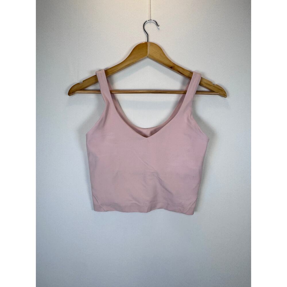 Lululemon Womens Align Tank Top Pink Nulu Crop Built In Bra Sports Bra Size 6
